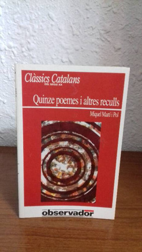 Portada del libro de QUINZE POEMES I ALTRES RECULLS