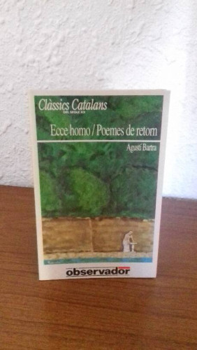 Portada del libro de ECCE HOMO // POEMES DE RETORN