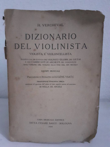 Portada del libro de DIZIONARIO DEL VIOLINISTA VIOLISTA E VIOLONCELLISTA