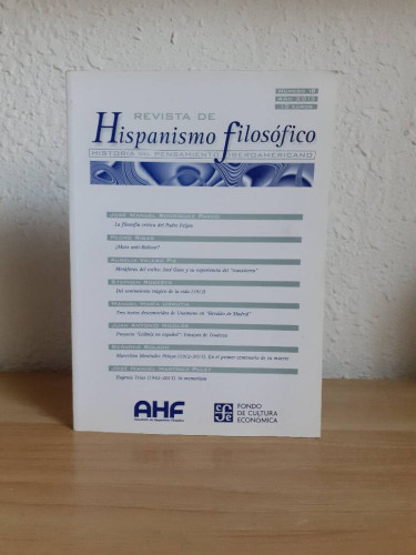 Portada del libro de REVISTA DE HISPANISMO FILOSOFICO N 18