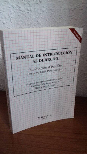 Portada del libro de MANUAL DE INTRODUCCION AL DERECHO INTRODUCCION AL DERECHO DERECHO CIVIL PATRIMONIAL