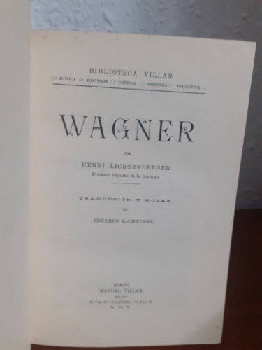 Portada del libro de WAGNER