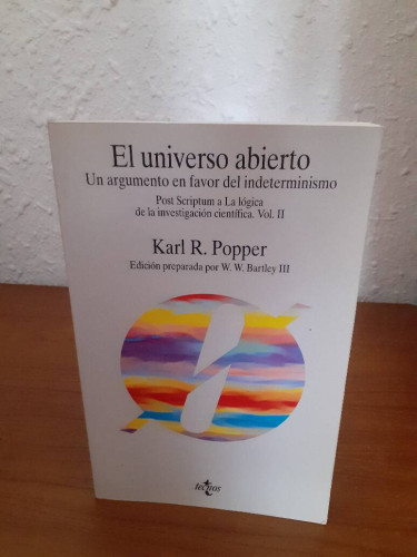 Portada del libro de UNIVERSO ABIERTO UN ARGUMENTO EN FAVOR DEL INDETERMENISMO, EL