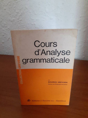 Portada del libro de COURS D'ANALYSE GRAMMATICALE