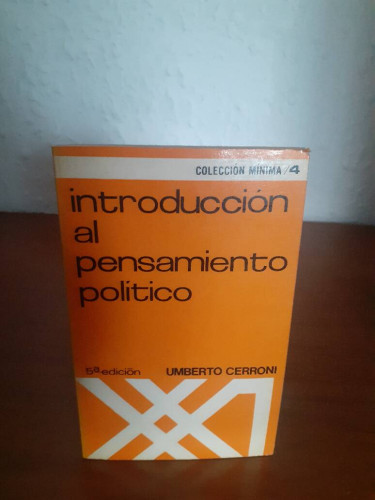 Portada del libro de INTRODUCCION AL PENSAMIENTO POLITICO