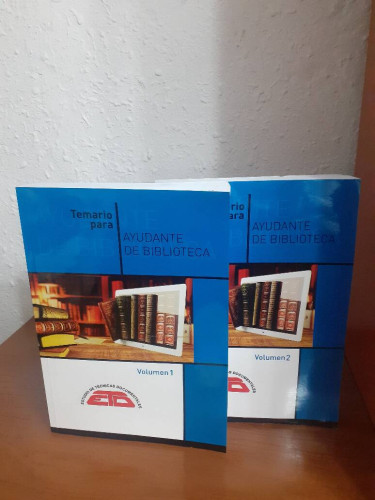 Portada del libro de TEMARIO PARA AYUDANTE DE BIBLIOTECA // 2 TOMOS