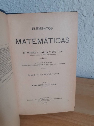 Portada del libro de ELEMENTOS DE MATEMATICAS