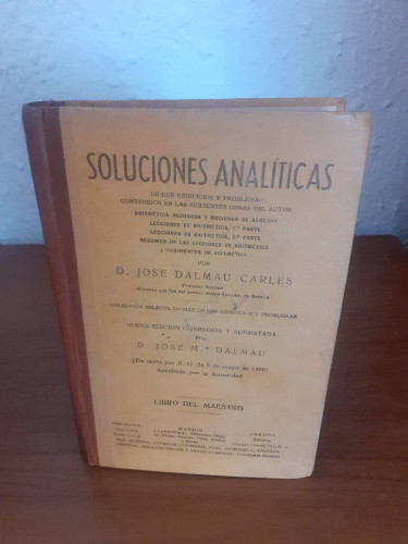 Portada del libro de SOLUCIONES ANALITICAS DE LOS EJERCICIOS Y PROBLEMAS CONTENIDOS EN LAS SIGUIENTES OBRAS DEL AUTOR LIBRO...