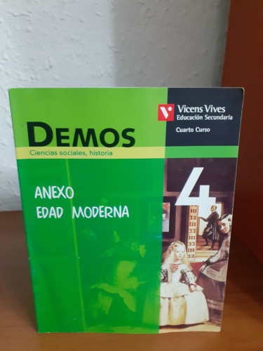 Portada del libro de DEMOS. CIENCIAS SOCIALES, HISTORIA 4 Secundaria. ANEXO EDAD MODERNA