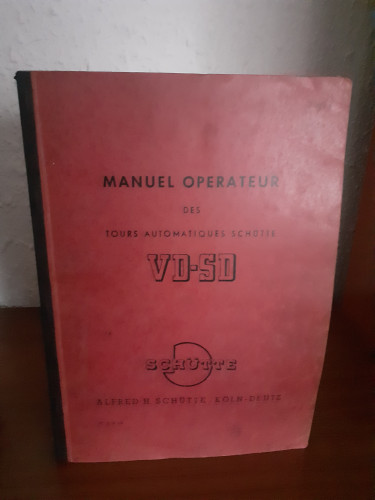 Portada del libro de Manuel operateur des tours automatiques schutte vd-sd