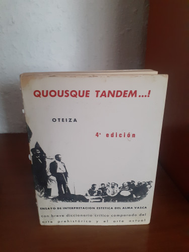 Portada del libro de Quousque tandem ... Ensayo de interpretación estética del alma vasca con breve diccionario crítico comparado...