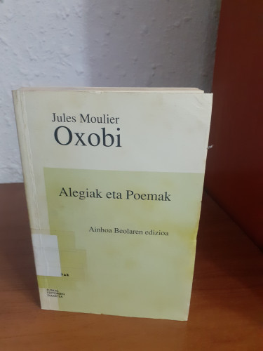 Portada del libro de Jules Moulier Oxobi Alegiak eta poemak