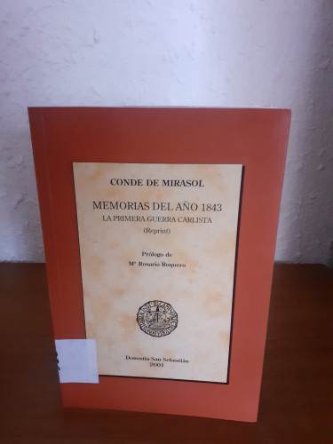 Portada del libro de Memorias del año 1843. La Primera Guerra Carlista