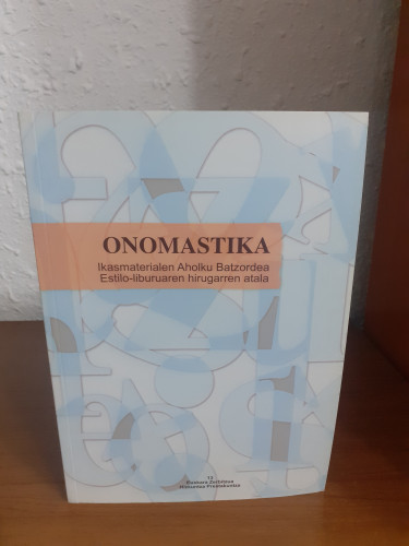 Portada del libro de Onomastika Ikasmaterialen Aholku Batzordea Estilo-liburuaren hirugarren atala