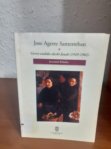 Portada del libro de Jose agerre santesteban - gerra ondoko olerki-lanak 1949-1962