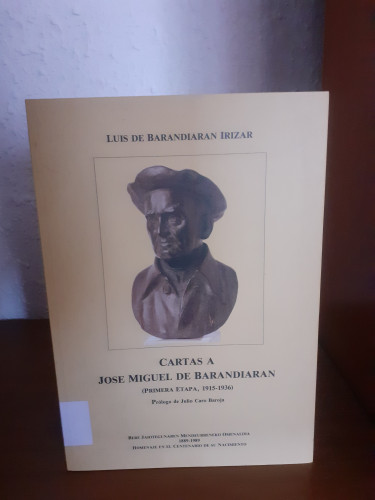 Portada del libro de Cartas a José Miguel de Barandiaran (Primera etapa 1915-1936)