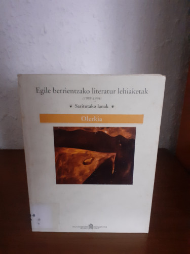 Portada del libro de Egile berrientzako leiaketak 1988-1994 Saritutako lanak olerkia