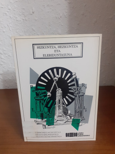 Portada del libro de Hizkuntza, hezkuntza eta elebiduntasuna