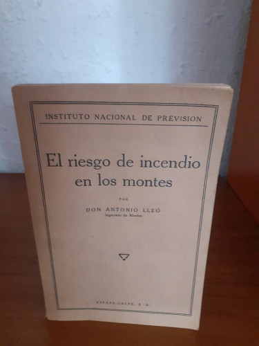 Portada del libro de RIESGO DE INCENDIO EN LOS MONTES, EL