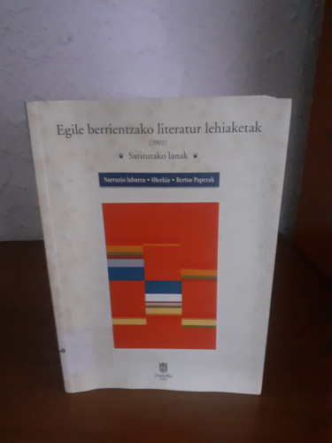Portada del libro de Egile berrientzako 2001 literatur lehiaketak
