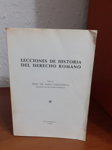 Portada del libro de Lecciones de Historia del Derecho Romano