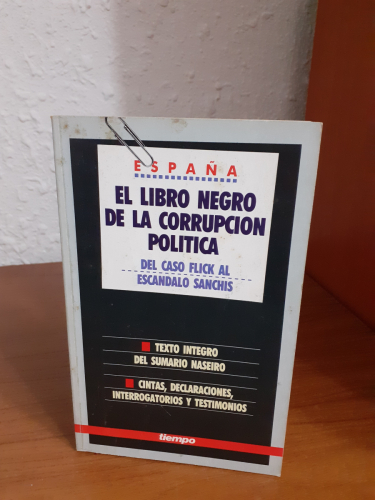 Portada del libro de El libro negro de la corrupción política. Del caso flick al escándalo Sanchis