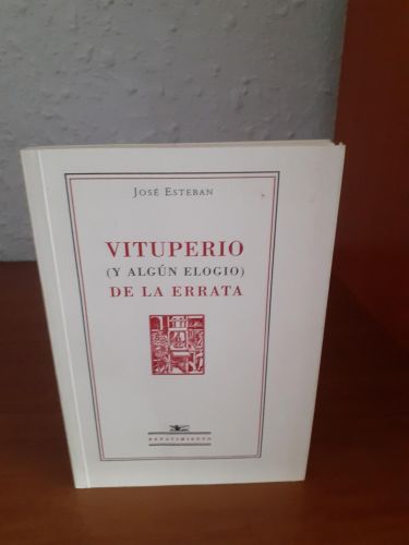 Portada del libro de VITUPERIO (Y ALGUN ELOGIO) DE LA ERRATA