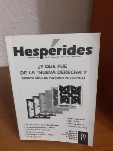 Portada del libro de Hespérides Primavera 1998 Año VI Volumen III Numero 16/177