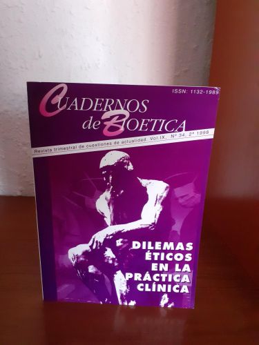 Portada del libro de Cuadernos de bioética Vol IX nº 34 2º 1998