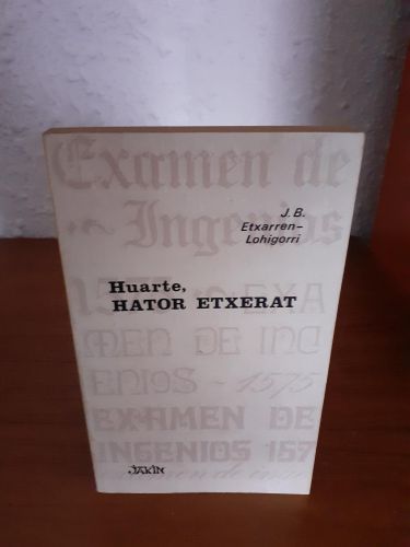 Portada del libro de Huarte, hator etxerat