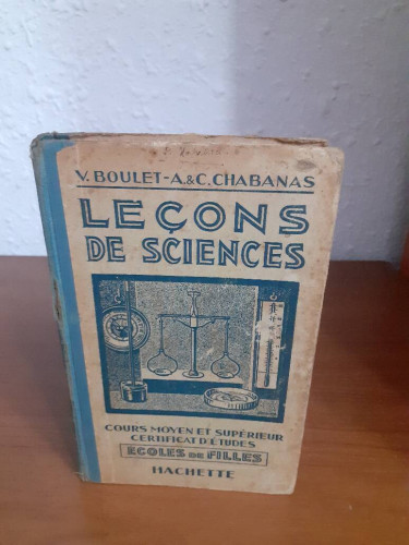 Portada del libro de LEÇONS DE SCIENCES COURS MOYEN ET SUPERIEUR CERTIFICAT D'ETUDES ECOLES DE FILLES