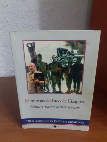 Portada del libro de Memorias de Paco de Eizagirre. Gudari baten oroitzapenak