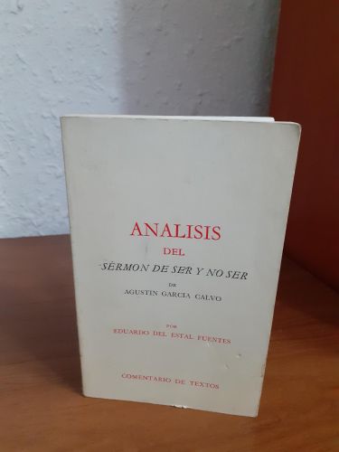 Portada del libro de Análisis del sermón de ser y no ser de Agustín García Calvo