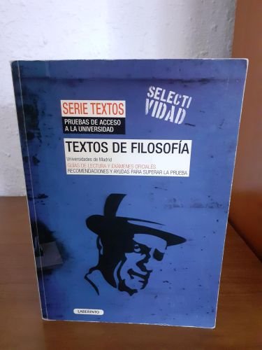 Portada del libro de Textos de Filosofía. Universidades de Madrid. Guías de lectura y exámenes oficiales. Recomendaciones...