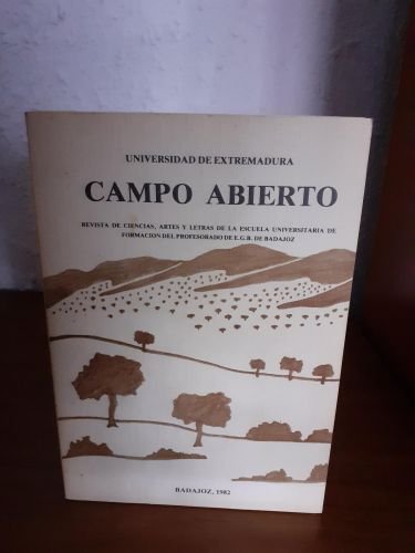 Portada del libro de Campo abierto I, Revista de ciencias, artes u letras de la escuela universitaria de formación del profesorado...