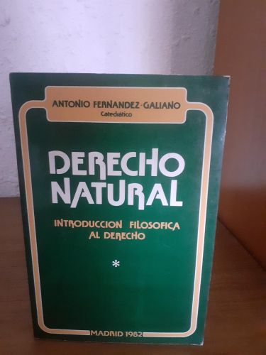 Portada del libro de Derecho natural, introduccion filosófica al derecho