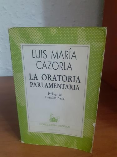 Portada del libro de La oratoria parlamentaria
