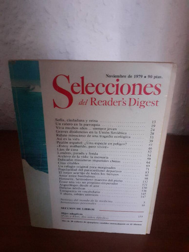 Portada del libro de SELECCIONES DEL READER'S DIGEST TOMO LXXVIINº 468 NOVIEMBRE DE 1979