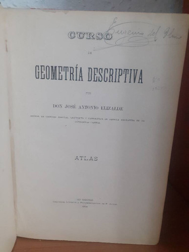 Portada del libro de CURSO DE GEOMETRIA DESCRIPTIVA ATLAS