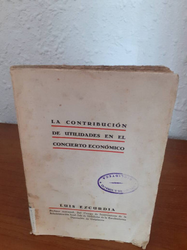 Portada del libro de CONTRIBUCION DE UTILIDADES EN EL CONCIERTO ECONOMICO, LA