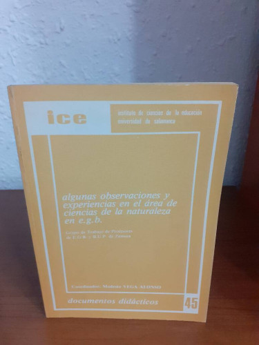 Portada del libro de ALGUNAS OBSERVACIONES Y EXPERIENCIAS EN EL AREA DE CIENCIAS DE LA NATURALEZA EN EGB