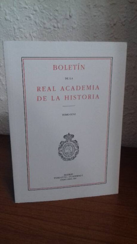 Portada del libro de BOLETIN DE LA REAL ACADEMIA DE LA HISTORIA TOMO CCVI CUADERNO I