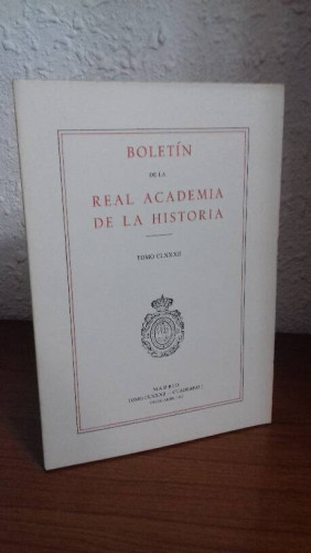 Portada del libro de BOLETIN DE LA REAL ACADEMIA DE LA HISTORIA TOMO CLXXXII CUADERNO I