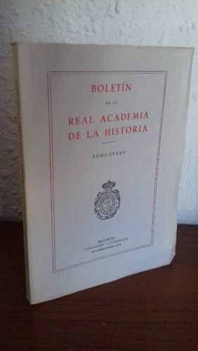 Portada del libro de BOLETIN DE LA REAL ACADEMIA DE LA HISTORIA TOMO CLXXV CUADERNO III