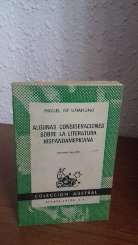 Portada del libro de ALGUNAS CONSIDERACIONES SOBRE LA LITERATURA HISPANOAMERICANA