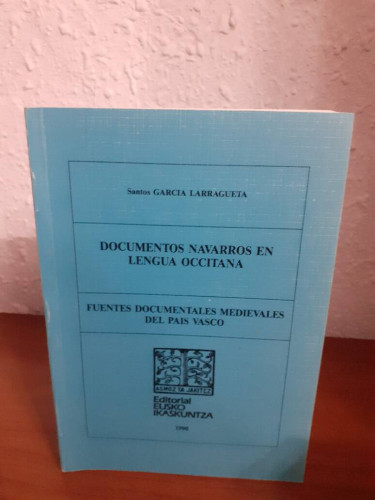 Portada del libro de DOCUMENTOS NAVARROS EN LA LENGUA OCCITANA