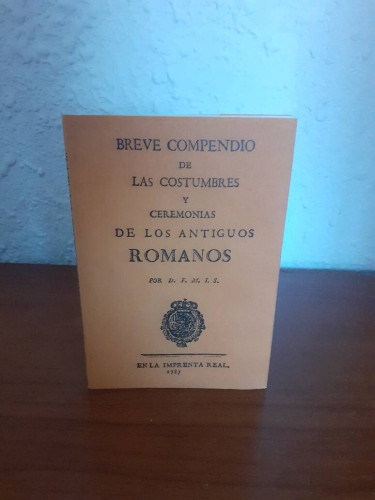 Portada del libro de BREVE COMPENDIO DE LAS COSTUMBRES Y CEREMONIAS DE LOS ANTIGUOS ROMANOS