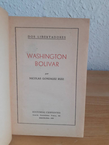 Portada del libro de DOS LIBERTADORES WASHINGTON BOLIVAR