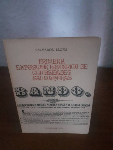 Portada del libro de PRIMERA EXPOSICION HISTORICA DE CURIOSIDADES SALMANTINAS